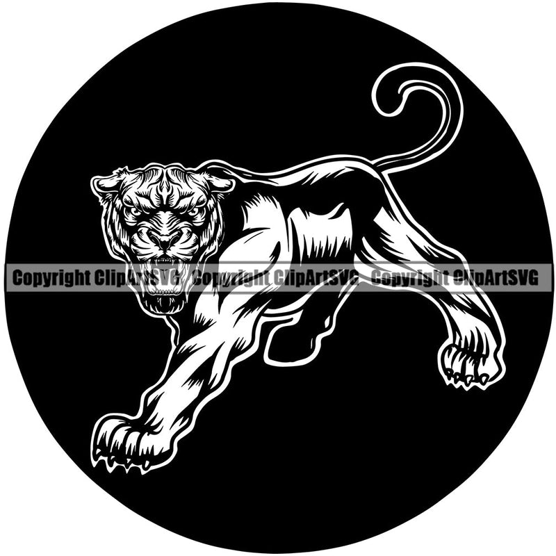 Panther Panthers Sports Team Mascot Game Fantasy Mascots eSport Wild Big Cat Wildlife Predator Beast Animal Emblem Badge Black Logo Symbol Clipart SVG