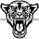 Panther Panthers Sports Team Mascot Game Fantasy Mascots eSport Wild Big Cat Wildlife Predator Beast Animal Emblem Badge Head Logo Symbol Clipart SVG