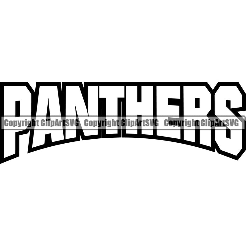 Panther Panthers Sports Team Mascot Game Fantasy Mascots eSport Wild Big Cat Wildlife Predator Beast Animal Emblem Badge Black Logo Symbol Text Word Typography Lettering Clipart SVG
