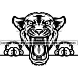 Panther Sports Team Mascot Game Mascots Fantasy eSport Wild Big Cat Wildlife Predator Beast Animal Emblem Badge Panthers Peeking Logo Symbol Clipart SVG