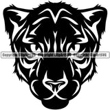 Panther Panthers Sports Team Mascot Game Fantasy Mascots eSport Wild Big Cat Wildlife Predator Beast Animal Emblem Badge Full Head Logo Symbol Clipart SVG