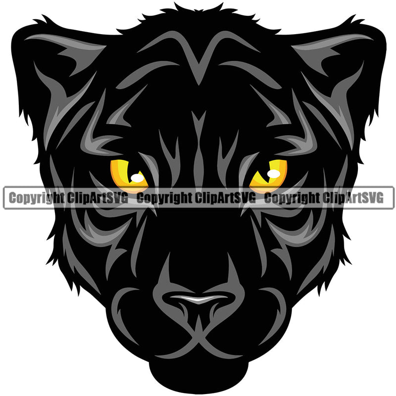 Panther Panthers Sports Team Mascot Game Fantasy Mascots eSport Wild Big Cat Wildlife Predator Beast Animal Emblem Badge Color Black Head Logo Symbol Clipart SVG