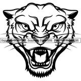 Panther Panthers Sports Team Mascot Game Fantasy Mascots eSport Wild Big Cat Wildlife Predator Beast Animal Emblem Badge Head Black Logo Symbol Clipart SVG