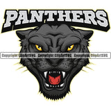 Panther Panthers Sports Team Mascot Game Fantasy Mascots eSport Wild Big Cat Wildlife Predator Beast Animal Emblem Badge Combo Color Logo Symbol Clipart SVG