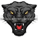 Panther Panthers Sports Team Mascot Game Fantasy Mascots eSport Wild Big Cat Wildlife Predator Beast Animal Emblem Badge Head Color Logo Symbol Clipart SVG