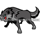 Wolf Wolves Sports Team Mascot Game Fantasy Mascots eSport Animal Emblem Badge Color Body Logo Symbol Clipart SVG