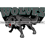 Wolf Wolves Sports Team Mascot Game Fantasy Mascots eSport Animal Emblem Badge Color Combo Logo Symbol Clipart SVG