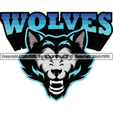 Wolf Wolves Sports Team Mascot Game Fantasy Mascots eSport Animal Emblem Badge Color Logo Symbol Clipart SVG