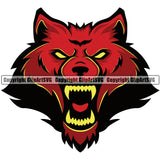 Wolf Wolves Sports Team Mascot Game Mascots Fantasy eSport Animal Emblem Badge Color Head Logo Symbol Clipart SVG