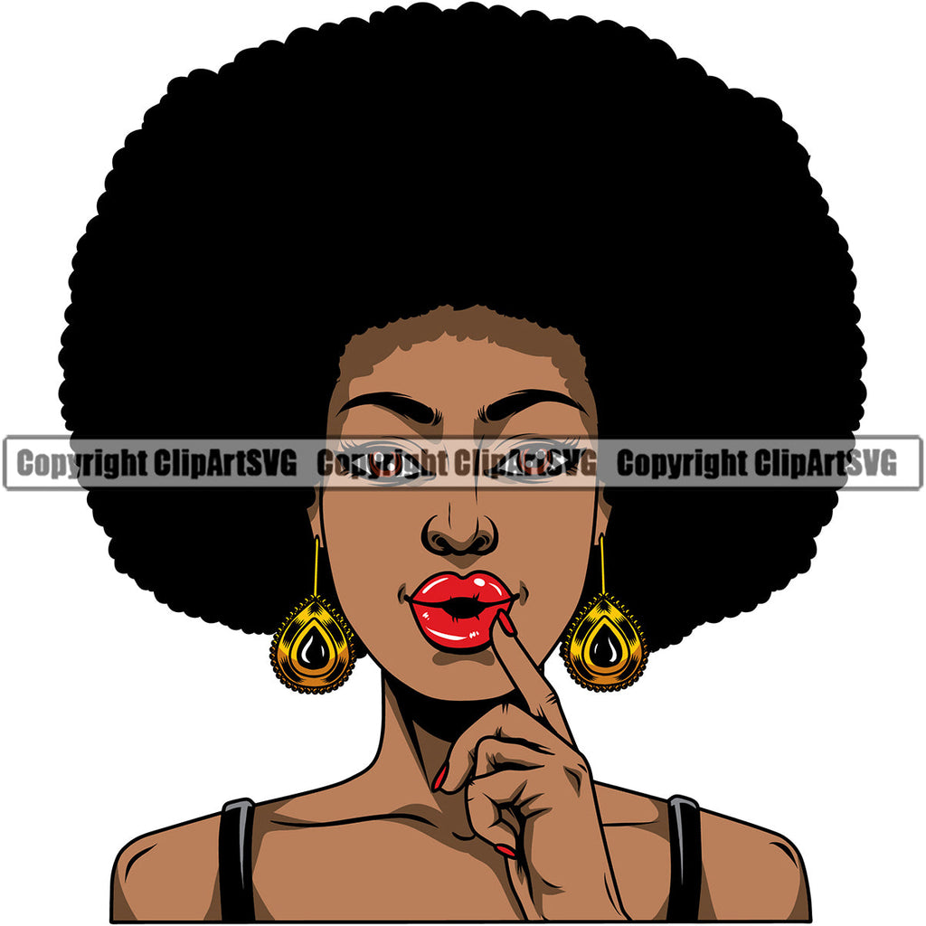 Black Woman African American Female Nubian Queen Lady Cartoon Character Girl Head Face Portrait Jewels Comics Jewelry Art Silhouette Design Logo Clipart SVG