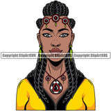 Black Woman African American Female Nubian Queen Lady Cartoon Character Girl Face Head Portrait Model Hair Afro Braid Turban Dress Jewelry Color Art Design Logo Clipart SVG