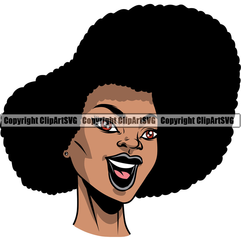 Black Woman African American Female Nubian Queen Lady Cartoon Character Girl Head Face Portrait Jewelry Jewels Comics Silhouette Art Design Logo Clipart SVG