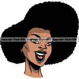Black Woman African American Female Nubian Queen Lady Cartoon Character Girl Head Face Portrait Jewelry Jewels Comics Silhouette Art Design Logo Clipart SVG