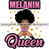 Black Woman Quote Melanin Queen African American Female Nubian Lady Cartoon Character Girl Head Face Portrait Cute Hair Afro Big Eye Lola Sexy Pose Fashion Quote Silhouette Art Design Logo Clipart SVG
