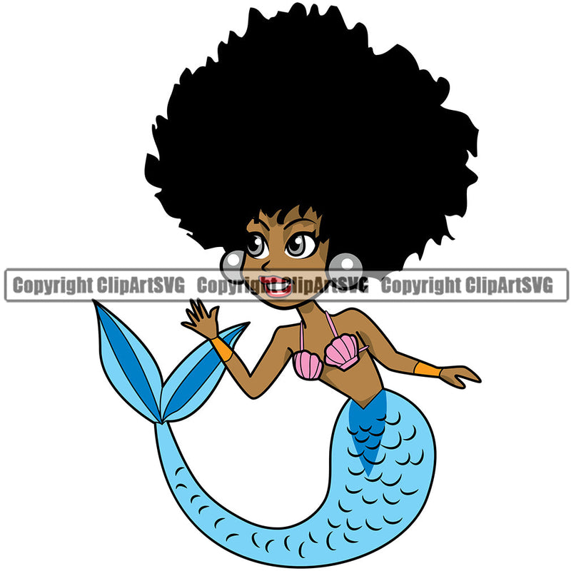 Black Woman African American Female Nubian Queen Lady Cartoon Character Girl Head Face Portrait Cute Hair Afro Big Eyes Lola Sexy Mermaid Fashion Silhouette Art Design Logo Clipart SVG