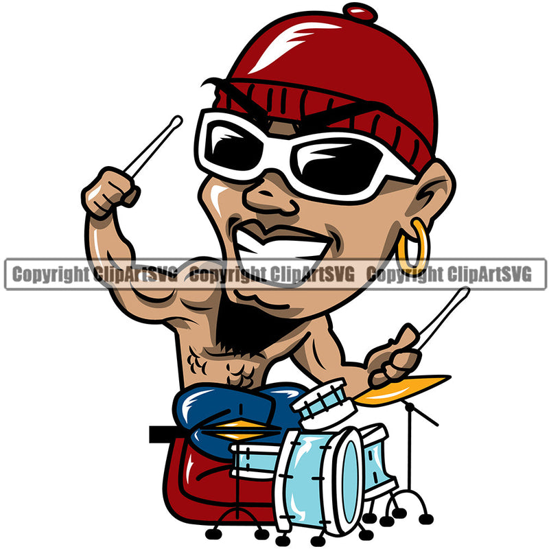 Black Woman African American Female Nubian Queen Lady Cartoon Character Girl Head Face Portrait Cute Man Male Drummer Band Music Star Rock N Roll Silhouette Art Design Logo Clipart SVG