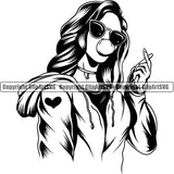 Black Woman African American Female Nubian Queen Lady Cartoon Character Girl Head Face Portrait Wavy Hair Sexy He Tattoo Blowing Bubble Quote Art Silhouette Design Logo Clipart SVG
