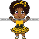 Black Woman African American Queen Female Nubian Lady Cartoon Character Girl Head Face Portrait Cute Baby Child Kid Hair Curls Bow Ribbon Skirt Dress Big Eyes Art Silhouette Design Logo Clipart SVG