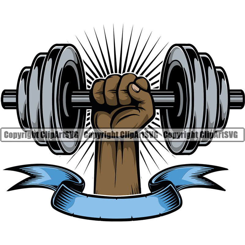 Bodybuilding Athlete Bodybuilder Fitness Trainer Gym Workout Training Muscle Sport Bodybuild Train Healthy Health Lifestyle Weightlifting Hand Holding Dumbbell Weight Bar Flex Fit Body Art Color Design Logo Clipart SVG