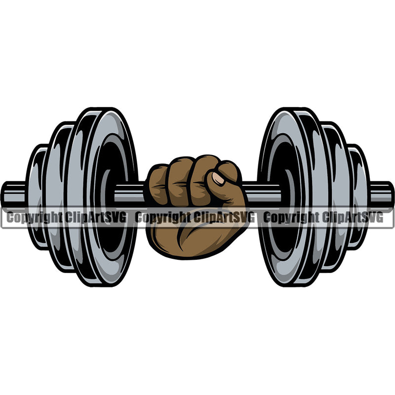 Bodybuilding Athlete Bodybuilder Fitness Trainer Gym Workout Training Muscle Sport Bodybuild Train Health Healthy Lifestyle Weightlifting Hand Holding Dumbbell Flex Weight Bar Fit Body Color Art Design Logo Clipart SVG