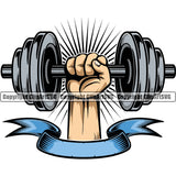 Bodybuilding Athlete Bodybuilder Fitness Trainer Workout Gym Training Muscle Sport Bodybuild Train Health Healthy Lifestyle Weightlifting Hand Holding Dumbbell Weight Bar Flex Fit Body Color Art Design Logo Clipart SVG