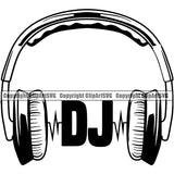 DJ Disc Jockey Music Vinyl Turntable Record Player Mixer Mixing Spin Spinning Scratch Scratching Album Club Sound Radio Dee Jay Stereo Beat Maker Headphones Text Silhouette Art Design Logo Clipart SVG