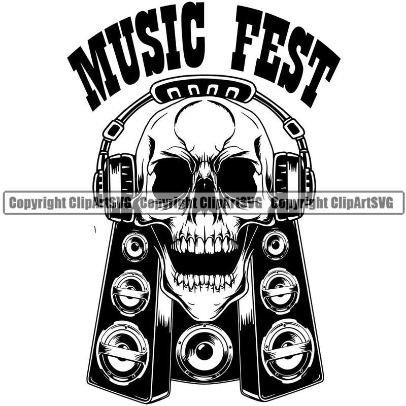 DJ Disc Skull Skeleton Jockey Music Vinyl Turntable Record Player Mixer Mixing Spin Spinning Scratch Scratching Album Club Sound Radio Jay Stereo Beat Maker Headphones Audio Speaker Equipment System Sub Woofer Bass Silhouette Art Design Logo Clipart SVG
