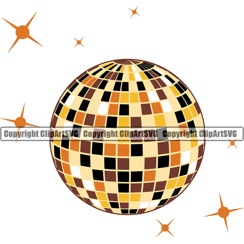 DJ Disco Ball Disc Jockey Music Vinyl Turntable Record Player Mixer Mixing Spin Spinning Scratch Scrating Album Club Sound Radio Dee Jay Stereo Beat Maker Dance Dancing Dancer Strobe Light Night Pop Culture Retro Vintage Color Art Design Logo Clipart SVG