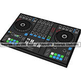 DJ Disc Jockey Music Vinyl Turntable Record Player Mixer Mixing Spin Spinning Scratch Scratching Album Club Sound Radio Dee Jay Stereo Beat Maker CD Compact Setup Modern Audio Color Art Design Logo Clipart SVG