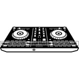 DJ Disc Jockey Music Vinyl Turntable Record Player Mixer Mixing Spin Spinning Scratch Scratching Album Club Sound Radio Dee Jay Stereo Beat Maker CD Compact Setup Modern Audio Art Silhouette Design Logo Clipart SVG