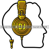 DJ Disc Jockey Music Vinyl Turntable Record Player Mixer Mixing Spin Spinning Scratch Scratching Album Club Sound Radio Dee Jay Stereo Beat Maker Head Headphone Audio Plug Cord Cable Color Art Design Logo Clipart SVG