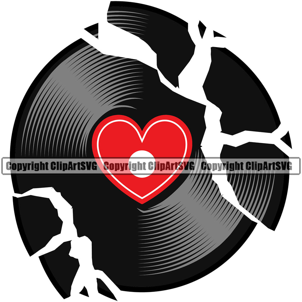 DJ Disc Jockey Music Vinyl Record Breaking Apart Broken Explode ...