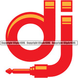 DJ Disc Jockey Music Vinyl Turntable Record Player Mixer Mixing Spin Spinning Scratch Scratching Album Club Sound Radio Dee Jay Stereo Beat Maker Audio Plug Cord Cable Color Art Design Logo Clipart SVG