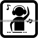 DJ Disc Jockey Music Vinyl Turntable Record Player Mixer Mixing Spin Spinning Scratch Scratching Album Club Sound Radio Dee Jay Stereo Beat Maker Icon Character Audio Color Art Design Logo Clipart SVG