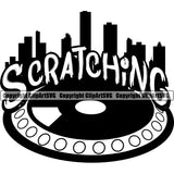 DJ Disc Jockey Music Vinyl Turntable Record Player Mixer Mixing Spin Spinning Scratch Scratching Album Club Sound Radio Dee Jay Stereo Beat Maker City Scratching Audio Silhouette Art Design Logo Clipart SVG