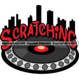 DJ Disc Jockey Music Vinyl Turntable Record Player Mixer Mixing Spin Spinning Scratch Scratching Album Club Sound Radio Dee Jay Stereo Beat Maker City Scratching Audio Color Art Design Logo Clipart SVG