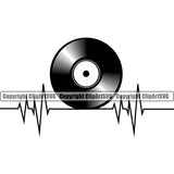 DJ Disc Jockey Music Vinyl Turntable Record Player Mixer Mixing Spin Spinning Scratch Scratching Album Club Sound Radio Dee Jay Stereo Beat Maker Heartbeat Ekg Machine Night Life Color Art Design Logo Clipart SVG