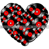 DJ Disc Jockey Music Vinyl Turntable Record Heart Player Mixer Mixing Spin Spinning Scratch Scratching Album Club Sound Radio Dee Jay Stereo Beat Maker He Love Night Py Color Art Design Logo Clipart SVG