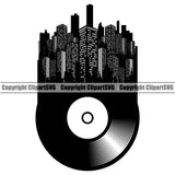 DJ Disc Jockey Music Vinyl Turntable Record Player Mixer Mixing Spin Spinning Scratch Scratching Album Club Sound Radio Dee Jay Stereo Beat Maker City Night Life Silhouette Art Design Logo Clipart SVG