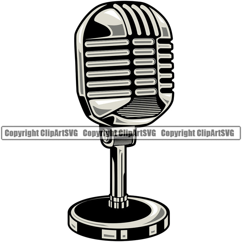 Microphone Mic Audio Equipment Music Sound Communication Karaoke Entertainment Studio Radio Voice Speech Sing Record Media Broadcasting Concert Broadcast Vocal Vocalist Announce Announcer #13 Recording Color Art Design Logo Clipart SVG