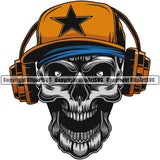 DJ Disc Jockey Music Vinyl Turntable Record Player Mixer Mixing Spin Spinning Scratch Scratching Album Club Sound Radio Dee Jay Stereo Beat Maker Deejay Skeleton Skull Open Mouth Hat Headphones Color Art Design Logo Clipart SVG