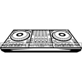 DJ Disc Jockey Music Vinyl Turntable Record Player Mixer Mixing Spin Spinning Scratch Scratching Album Club Sound Radio Dee Jay Stereo Beat Maker Setup Retro Art Silhouette Design Logo Clipart SVG