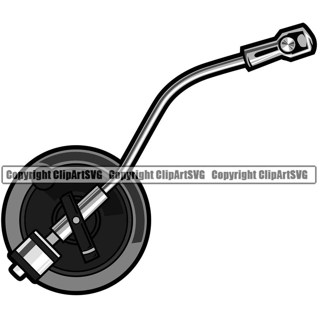 DJ Disc Jockey Music Vinyl Turntable Record Player Mixer Mixing Spin Spinning Scratch Scratching Album Club Sound Radio Dee Jay Stereo Beat Maker Stylus Arm Audio Art Color Design Logo Clipart SVG