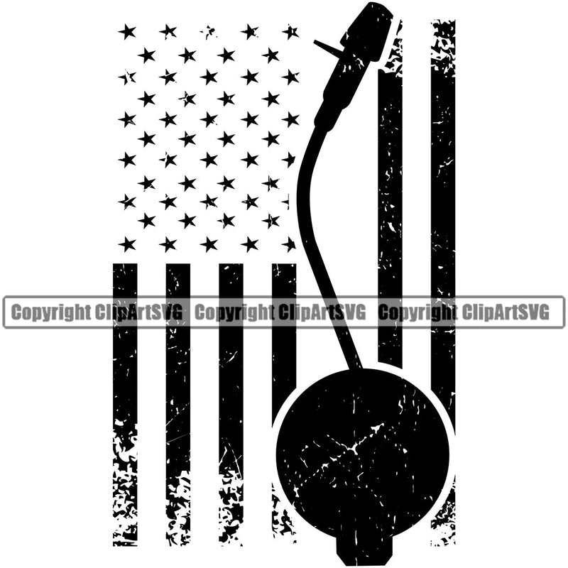 DJ Disc Jockey Music Vinyl Turntable Record Player Mixer Mixing Spin Spinning Scratch Scratching Album Club Sound Radio Dee Jay Stereo Beat Maker Needle Usa Flag Silhouette Art Design Logo Clipart SVG