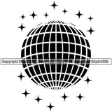 DJ Disco Ball Disc Jockey Music Vinyl Turntable Record Player Mixer Mixing Spin Spinning Scratch Scratching Radio Dee Jay Stereo Beat Maker Disco Ball Dance Dancing Dancer Strobe Light Night Pop Culture Retro Vintage Silhouette Art Design Logo Clipart SVG