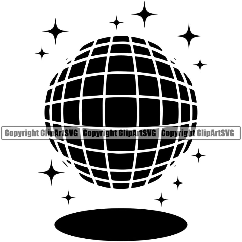 DJ Disco Ball Disc Jockey Music Vinyl Turntable Record Player Mixer Mixing Spin Spinning Scratch Scratching Radio Dee Jay Stereo Beat Maker Disco Ball Dance Dancing Dancer Strobe Light Night Pop Culture Retro Vintage Art Silhouette Design Logo Clipart SVG