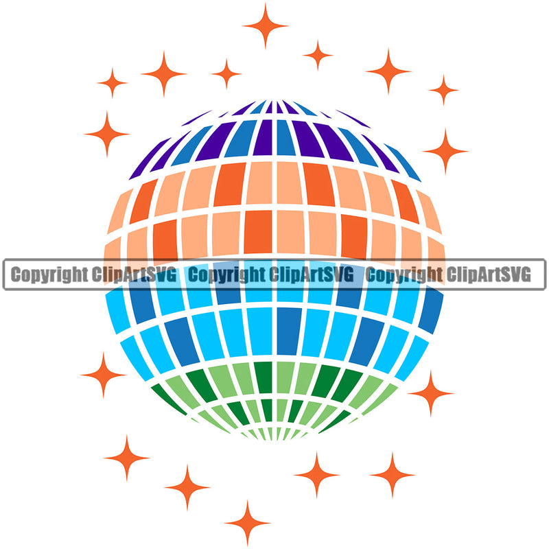 DJ Disco Ball Disc Jockey Music Vinyl Turntable Mixer Mixing Spin Spinning Scratch Scratching Album Club Sound Radio Dee Jay Stereo Beat Maker Disco Ball Dance Dancing Dancer Strobe Light Night Pop Culture Retro Vintage Color Art Design Logo Clipart SVG