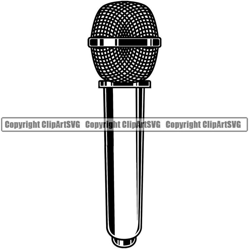 Microphone Mic Audio Equipment Music Sound Communication Karaoke Entertainment Studio Radio Voice Speech Sing Record Media Broadcasting Concert Broadcast Vocal Vocalist Announce Announcer Breaking News Tv Art Silhouette Design Logo Clipart SVG