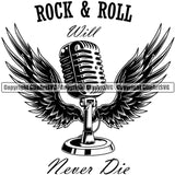 Microphone Mic Audio Equipment Music Sound Communication Karaoke Entertainment Studio Radio Voice Speech Sing Record Media Broadcast Vocal Vocalist Announce Announcer Wings Rock Roll Recording Text Silhouette Text Art Design Logo Clipart SVG