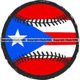 Puerto Rico Rican Flag Pride Spanish Country Nation Proud Caribbean Island Travel Baseball Ball World Map Sign Symbol Art Design Element Logo